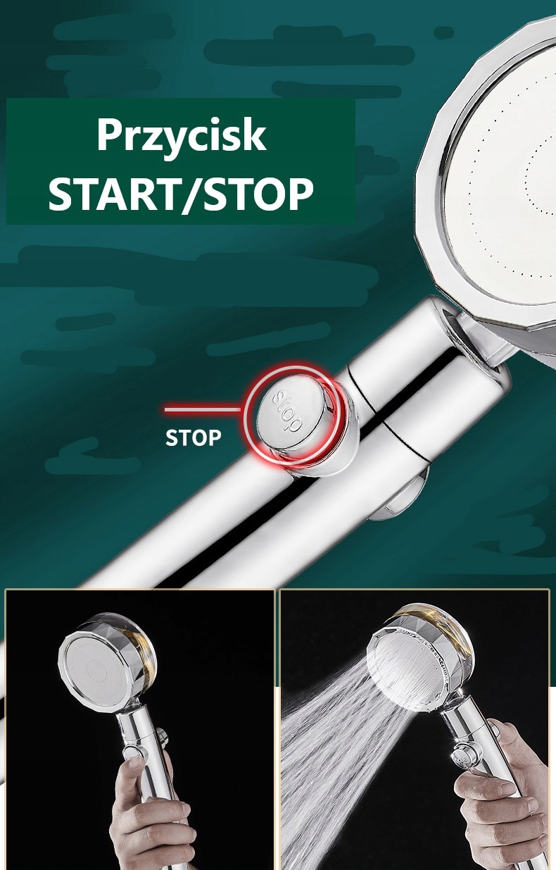 SŁUCHAWKA PRYSZNICOWA Z TURBINĄ WENTYLATOREM 360 + ROCZNY ZAPAS FILTRÓW Kod producenta GLOWICA TURBO ROCZNY ZAPAS FILTRÓW