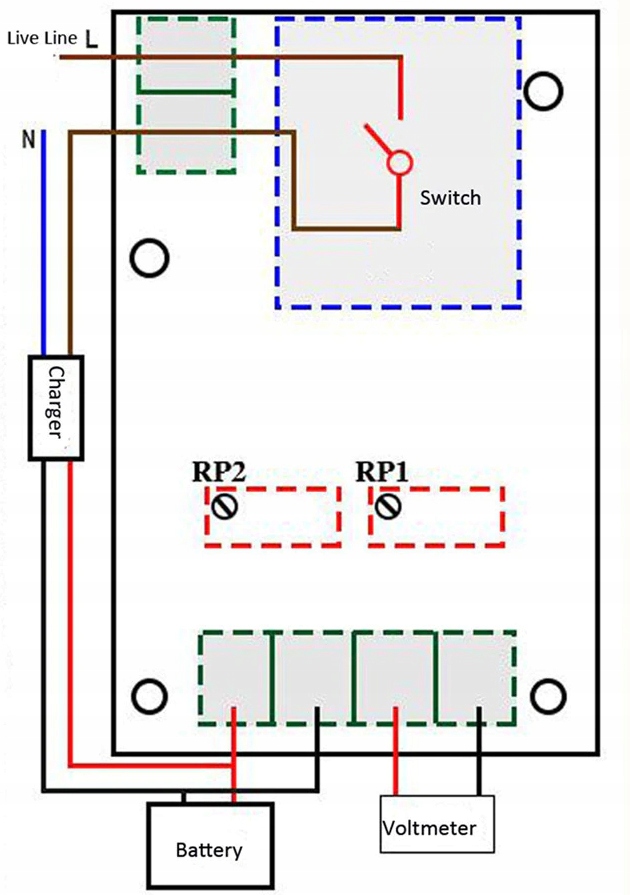 Moduł ładowania akumulatora DC 12V Waga produktu z opakowaniem jednostkowym 0.22 kg