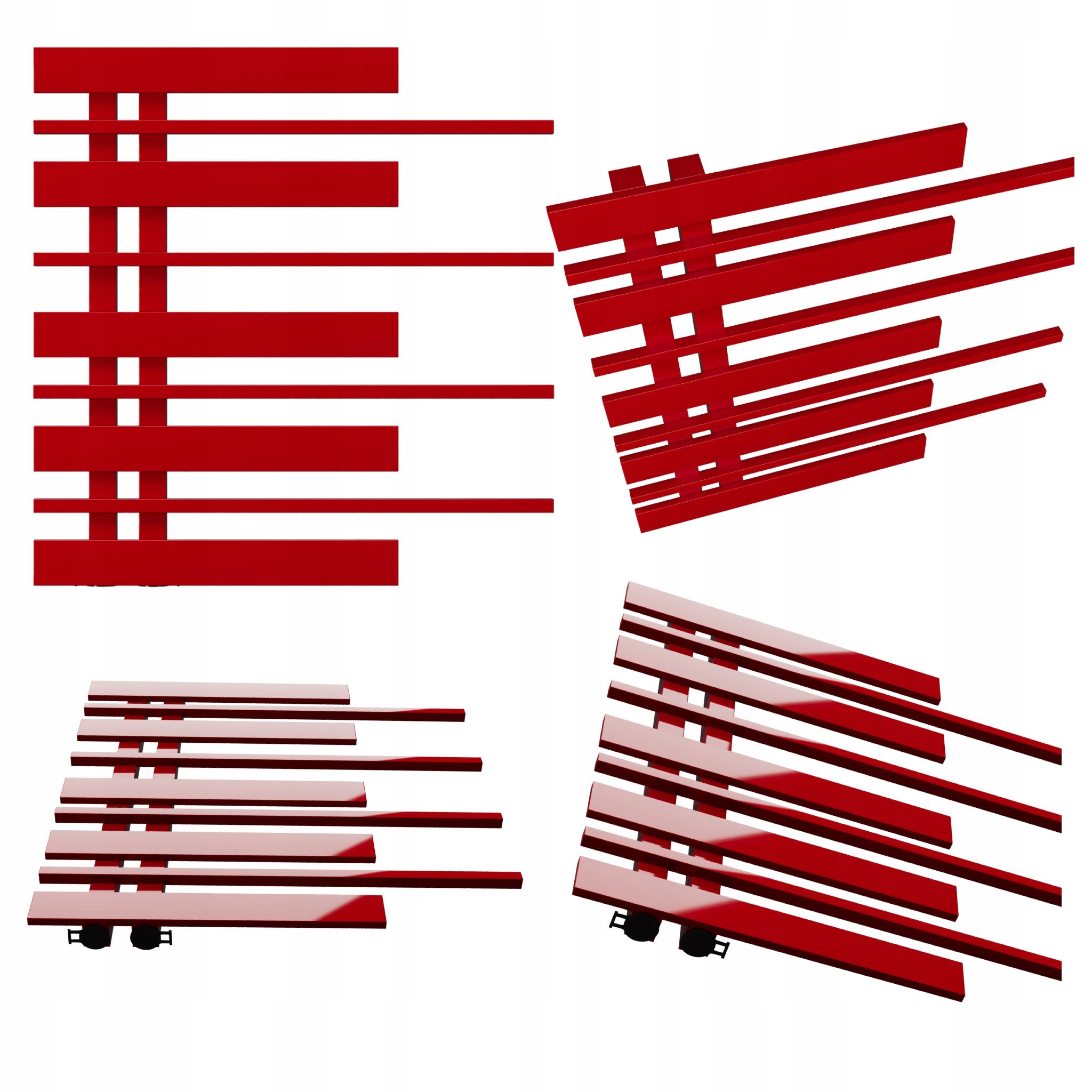 Koupelnový radiátor Pianino 585x570 Červený Levý