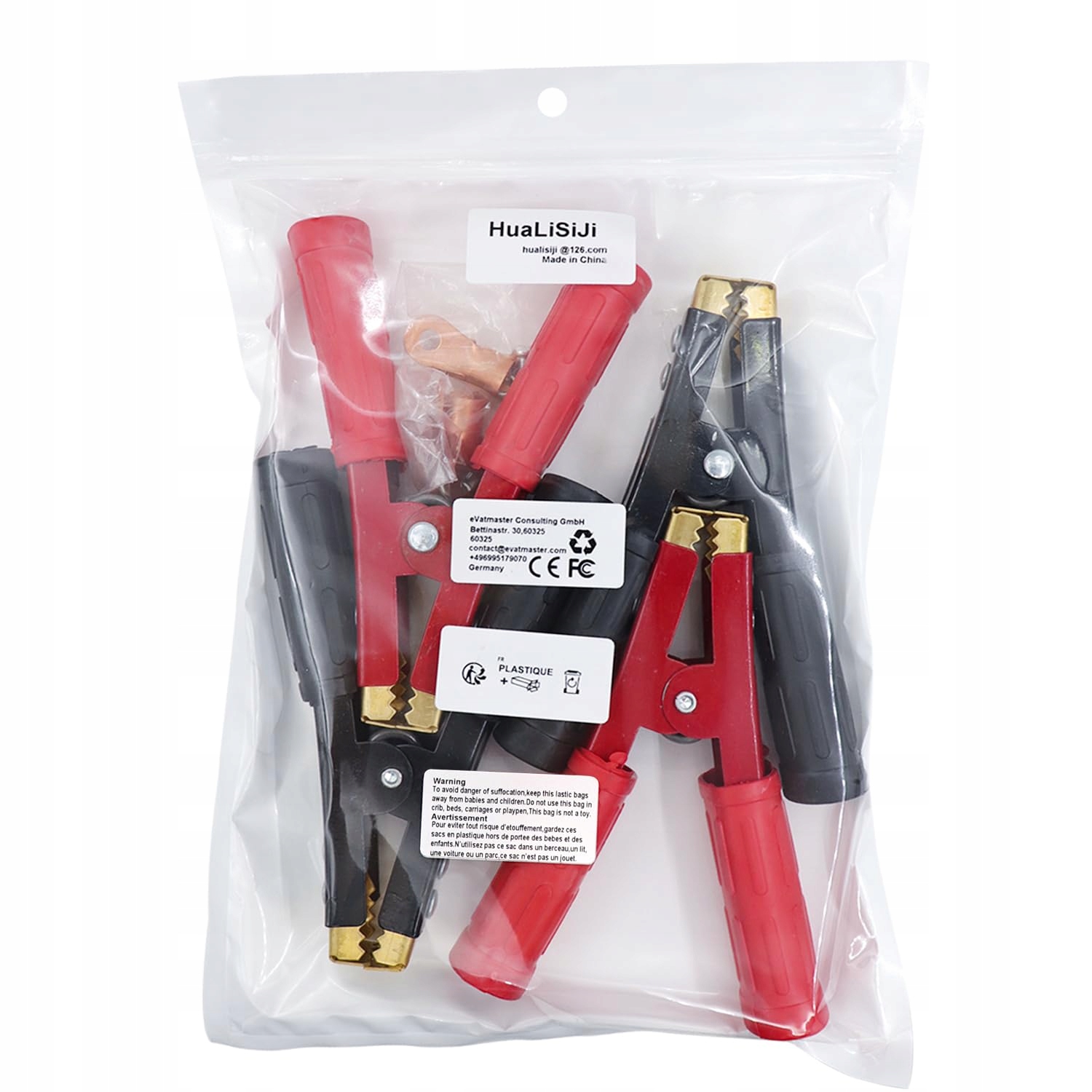 HUALISJI Zaciski krokodylkowe 16cm 4 Sztuki 1000A Miedziane Do Akumulatorów — miniatura 2