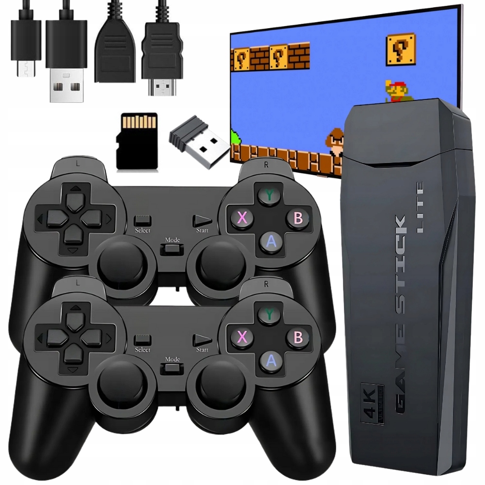 Gra Telewizyjna Hdmi Konsola Retro Tv 20000 Gier Pady Bezprzewodowe 64 Gb