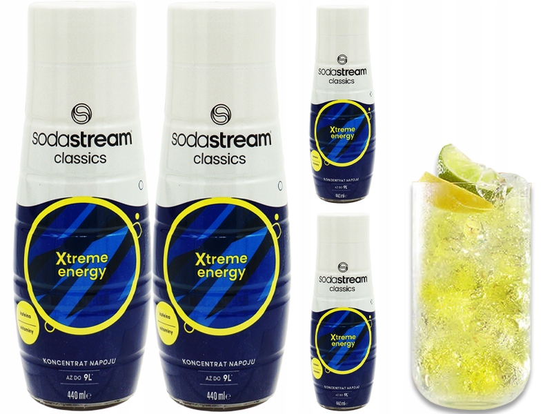 Levně 4x Sirup Sodastream Xtreme Energy Energetik Do Saturátoru 9L Nápoje s 440 ml