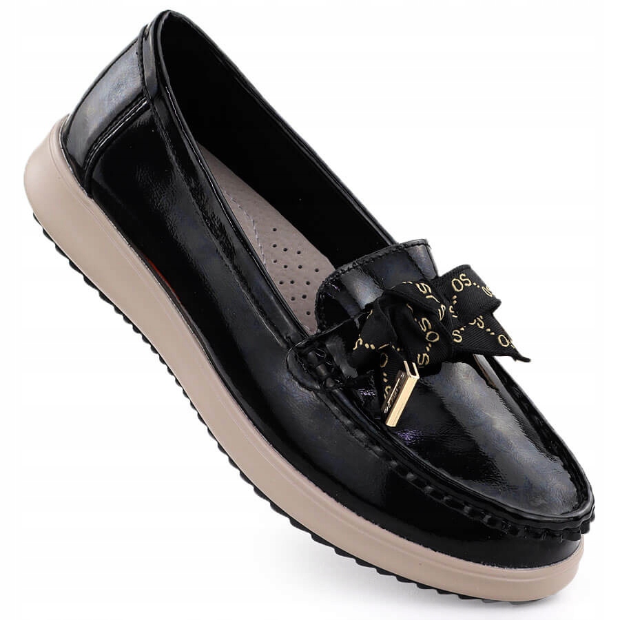 Kožené mokasíny s mašličkou černé Filippo 38