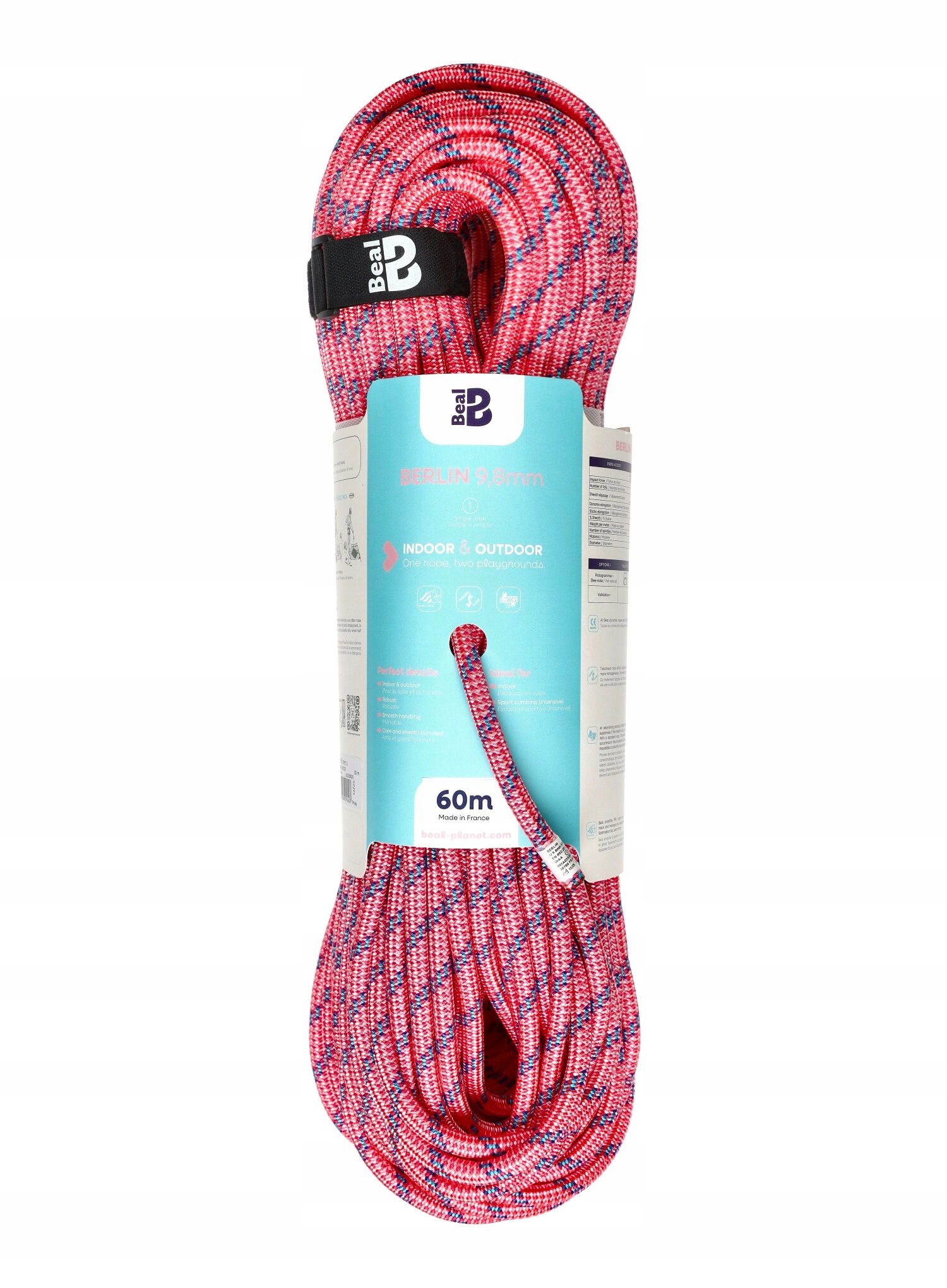 Dynamické lano Beal Berlin 9,8 mm 60 m pink