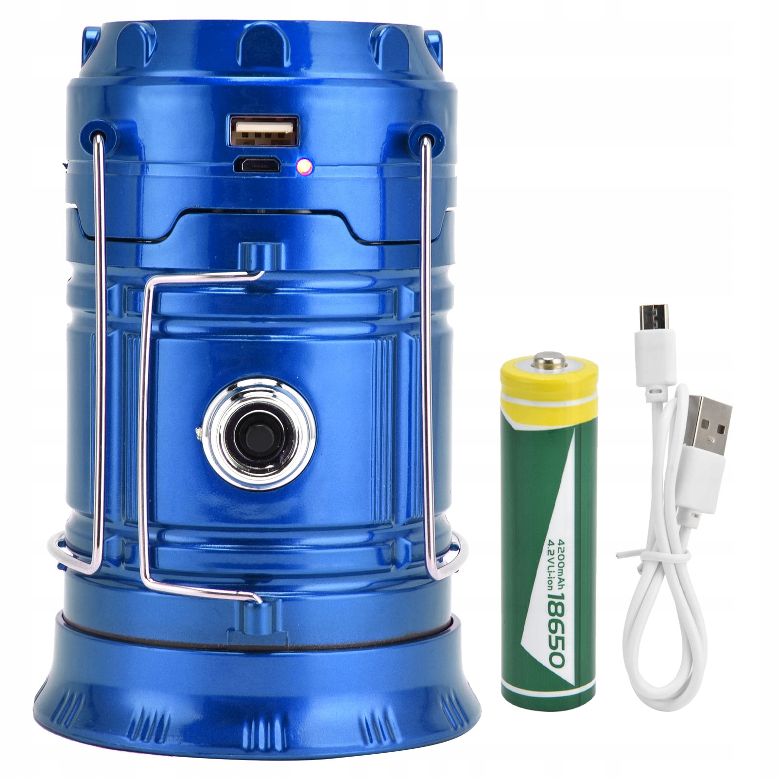 LED Solar Camping Light 18650 Bateria USB