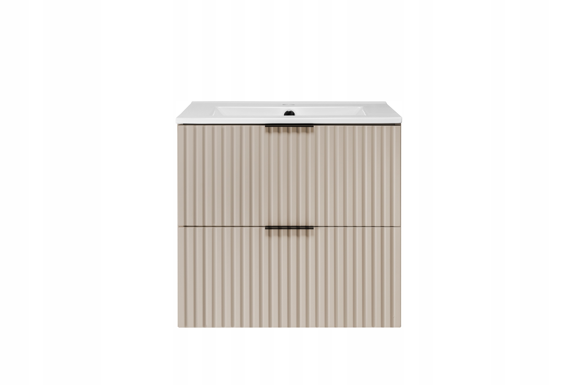 Zestaw Mebli Łazienkowych 60 z Umywalką Kaszmirowy RYFLOWANE fronty MDF Szerokość mebla 60 cm