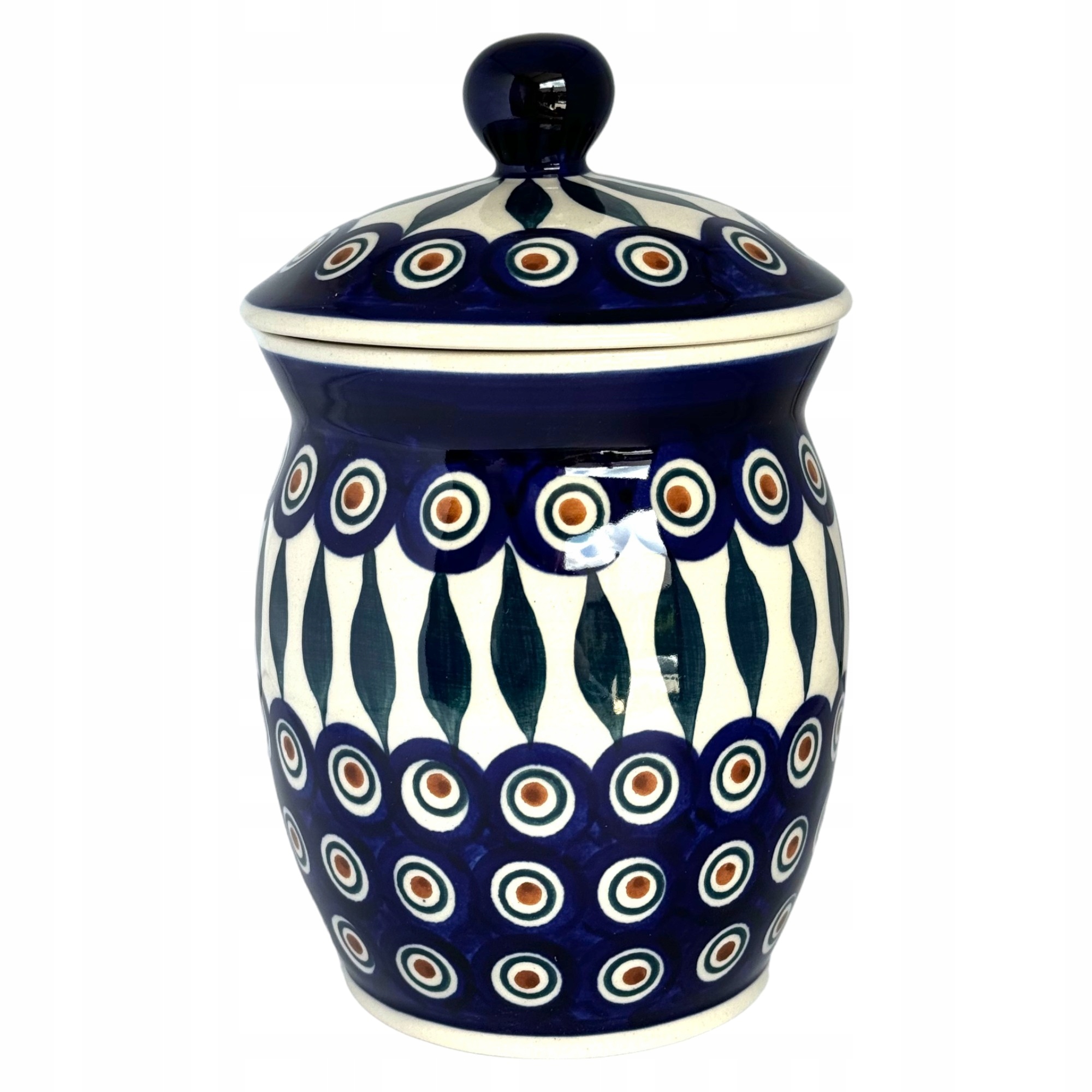 Pojemnik z pokrywką Listek 1 L dek. 0054 Ceramika Bolesławiec