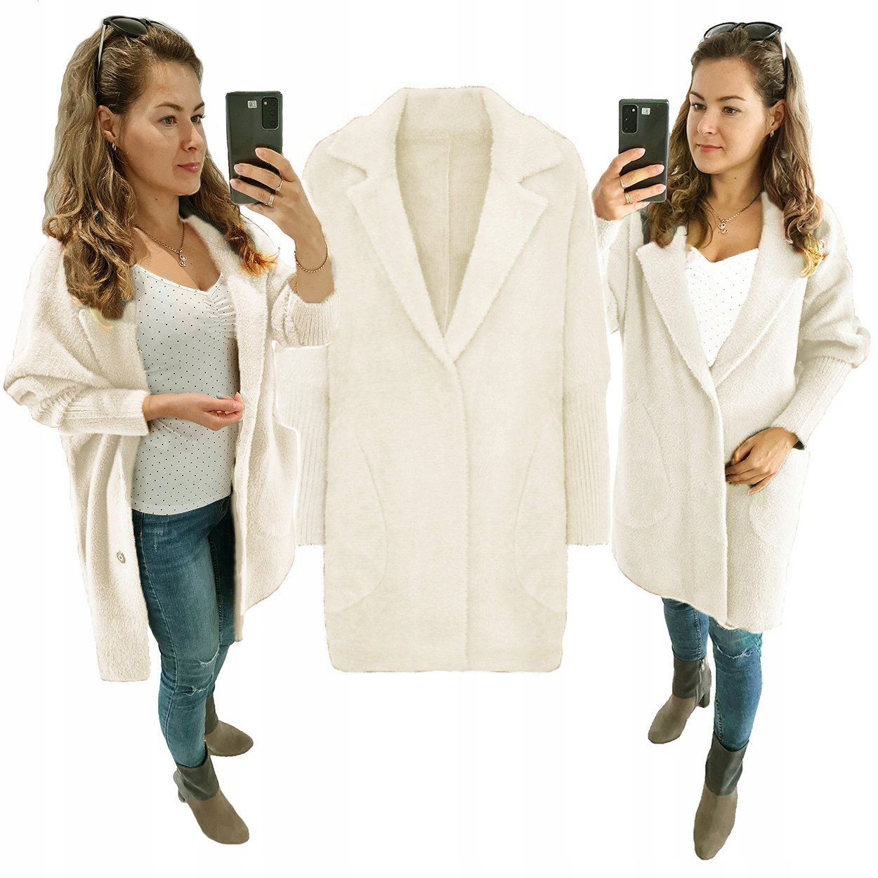 

Duży Rozmiar 44-54 Płaszcz Alpaki kurtka oversize