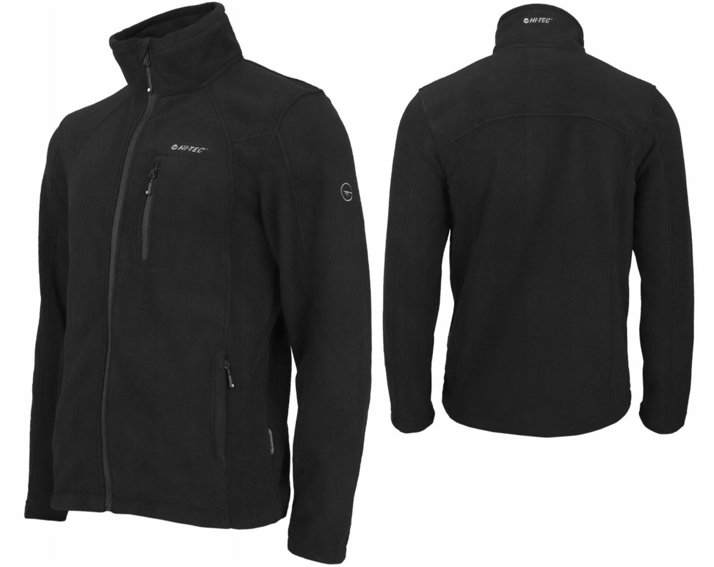 Fleecová Mikina mikina fleecová rozepínací bez kapuce pánská Hi-Tec Monar Black XXL