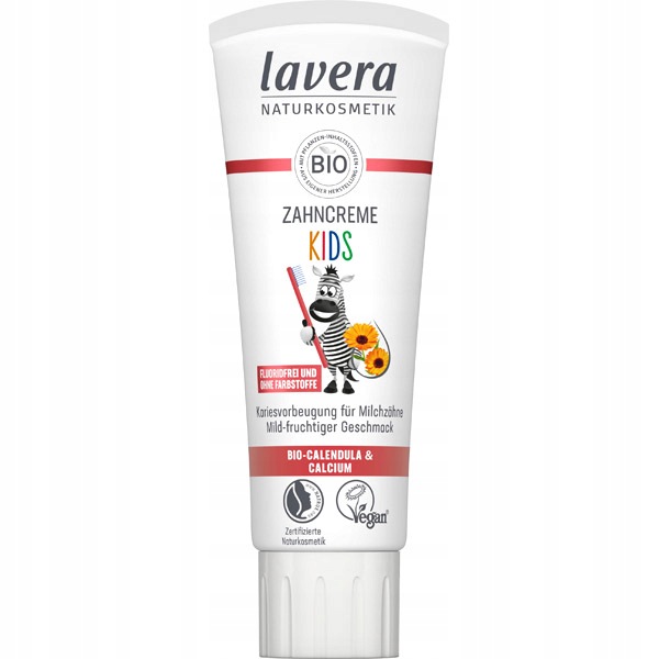 Lavera Pasta do zębów dla dzieci bez fluoru bez mentolu Owocowy smak 75 ml