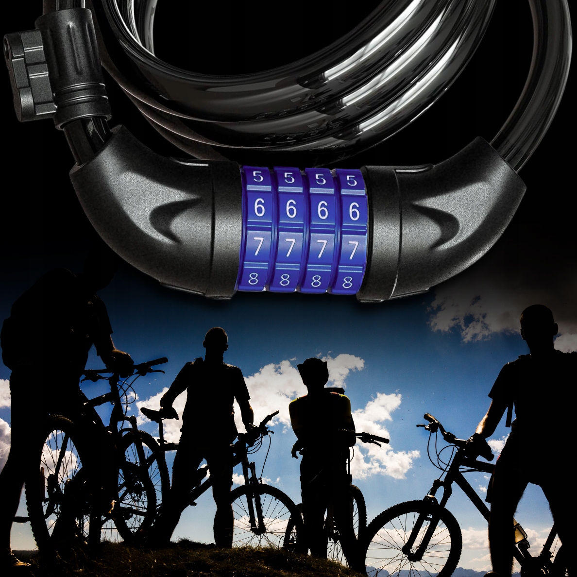 ZAPIĘCIE ROWEROWE DO ROWERU BLOKADA LINKA ZABEZPIECZENIE KŁÓDKA SZYFR Rodzaj linka