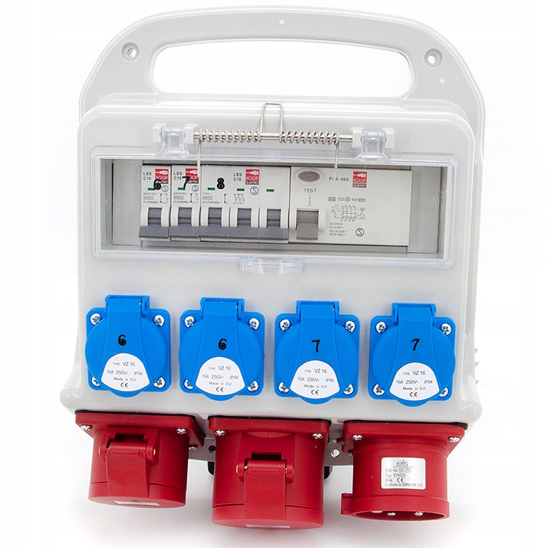 Přenosný Rozvaděč 32/5 32A/5 16A/5+C16 3P 4*230V +C16 1P Diferenciál