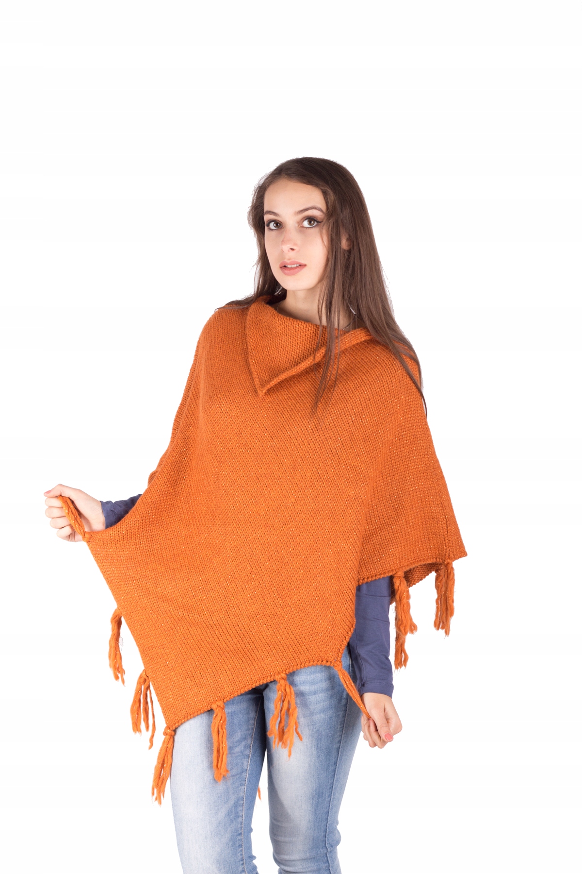 PONCZO DAMSKIE WELNA OTULACZ SWETER PREMIUM