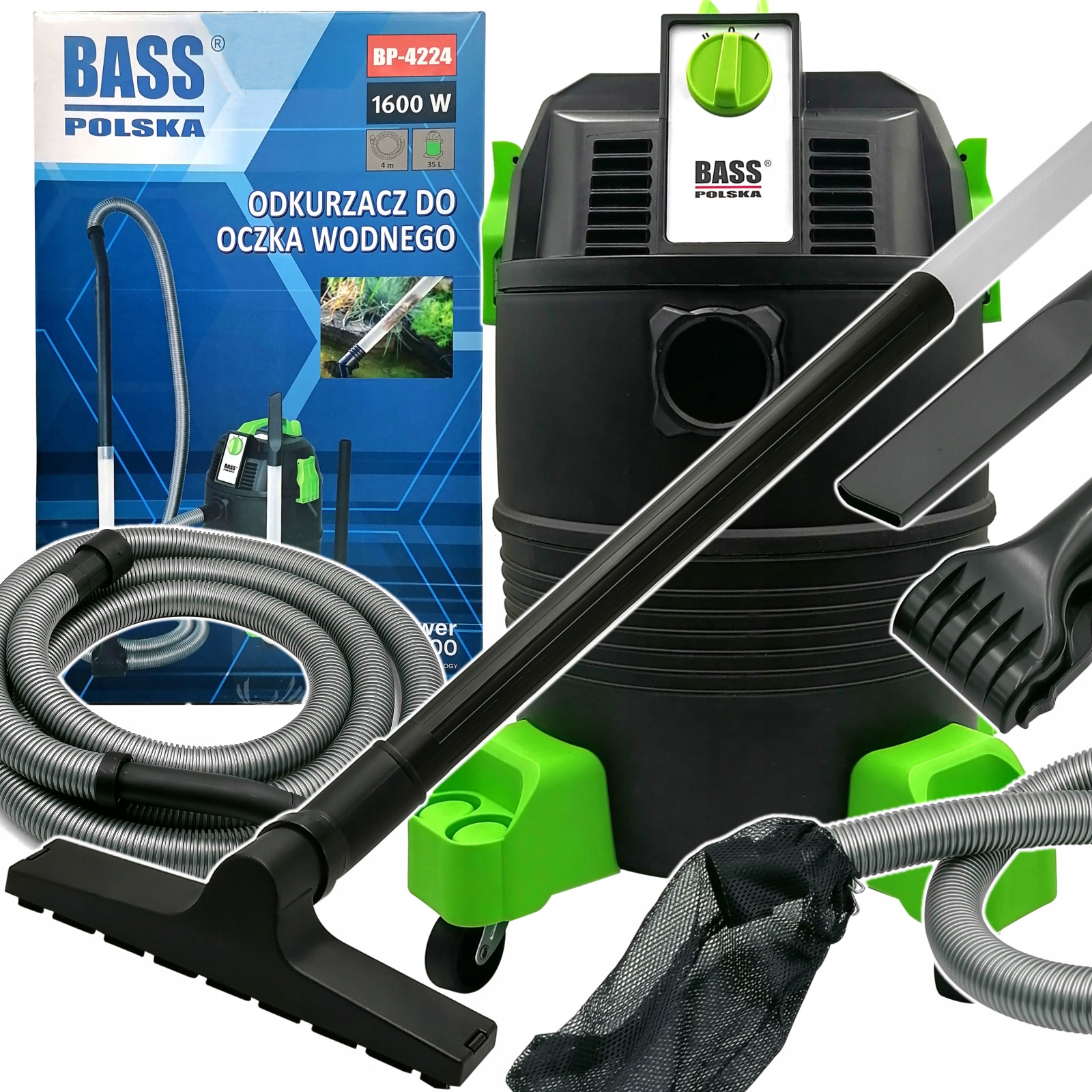 Odkurzacz Do Oczka Wodnego Basenu Pompa Bass Polska Do Basenów 1600W Mocny