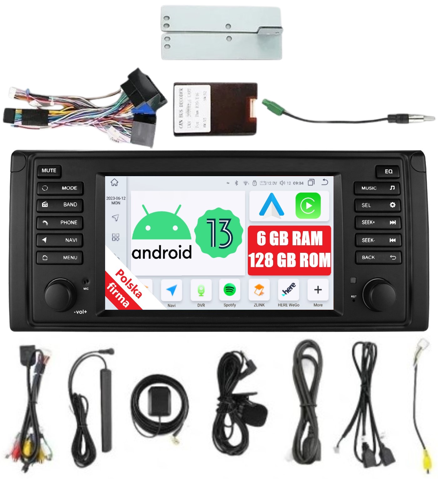 Radio Nawigacja Android Bmw Serii 5 E39 Serii 7 E38 6/128GB Dsp Carplay Lte