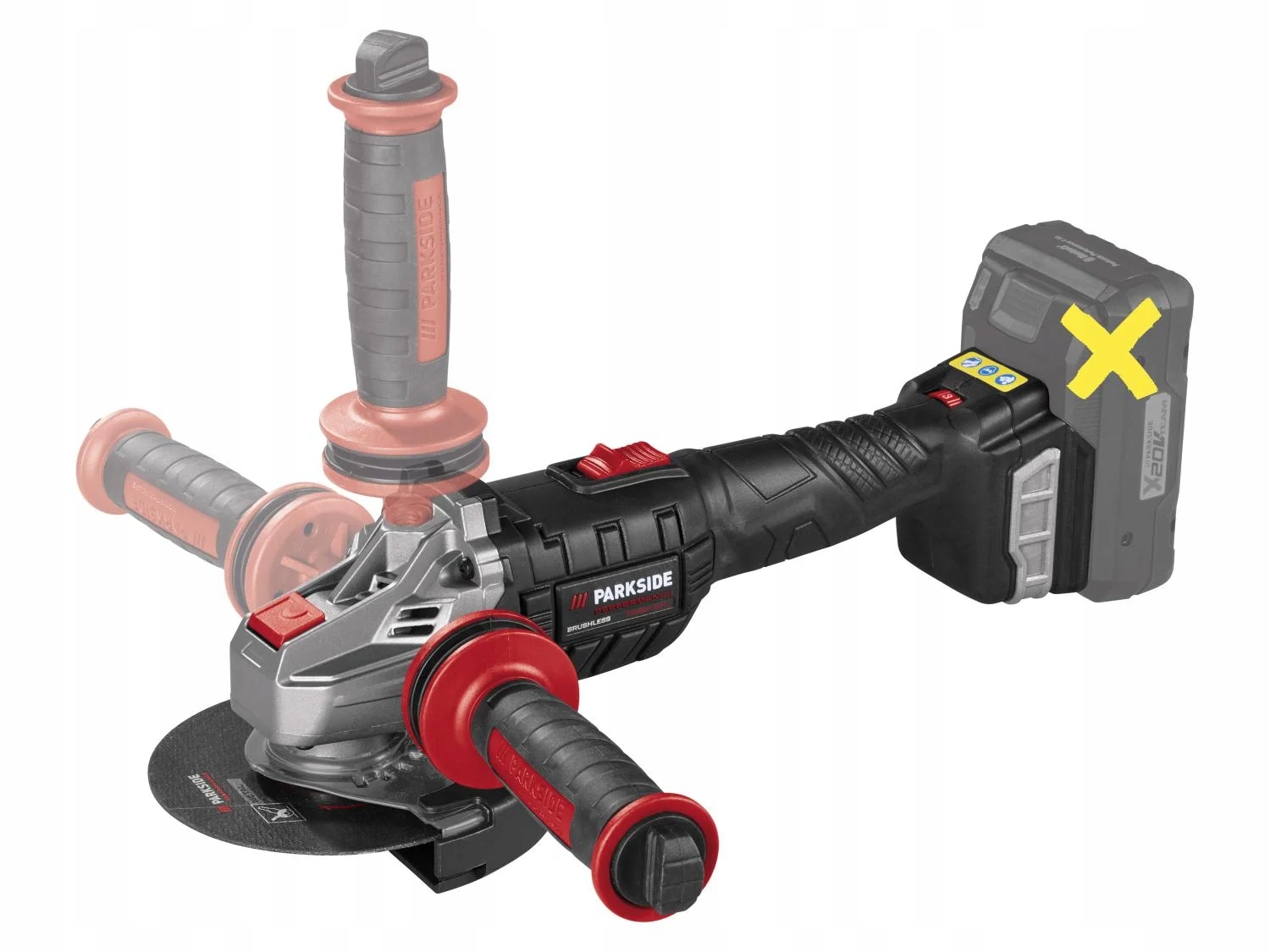 Акумуляторна кутова шліфувальна машина Parkside Performance PWSAP 20 Li G7 x20V