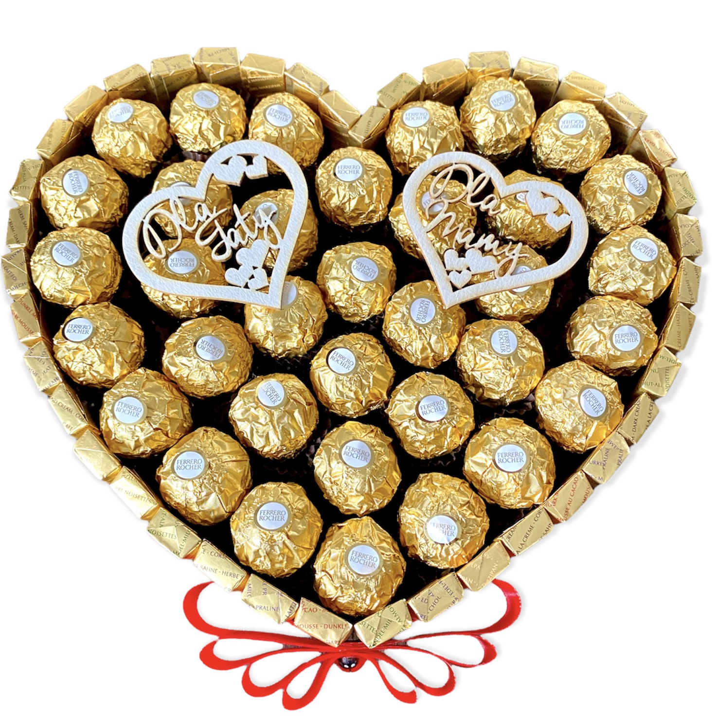 Duże Serce z Merci i Ferrero Rocher Podziękowanie dla Rodziców