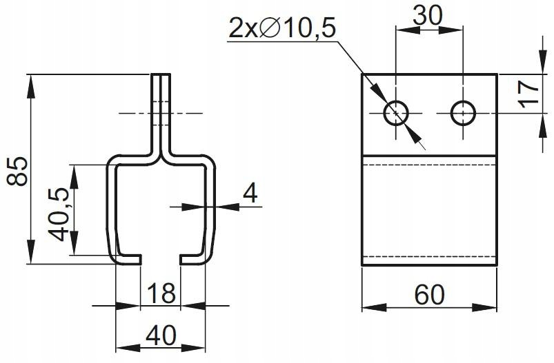 UCHWYT MONTAŻOWY SZYNY GÓRNY PNEUMATICO JG-0023 Marka inna