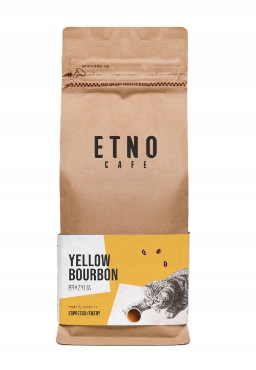 Levně Káva zrnková Etno Cafe Yellow Bourbon 1 kg