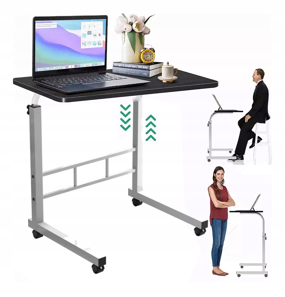 Stolek Pod Notebook Na Kolečkách Mobilní Přistýlkový Stůl S Nastavitelnou Výškou