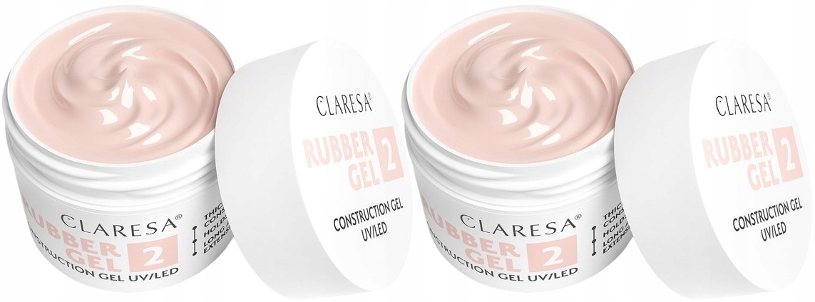 2 kusy Stavební Gel Rubber 2 45G Claresa Bezproblémová aplikace růží