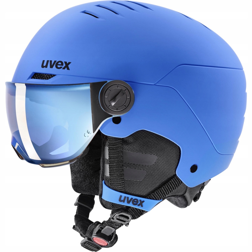 Dětská lyžařská přilba Uvex Rocket Jr Visor Blue Mat S 51-55 cm
