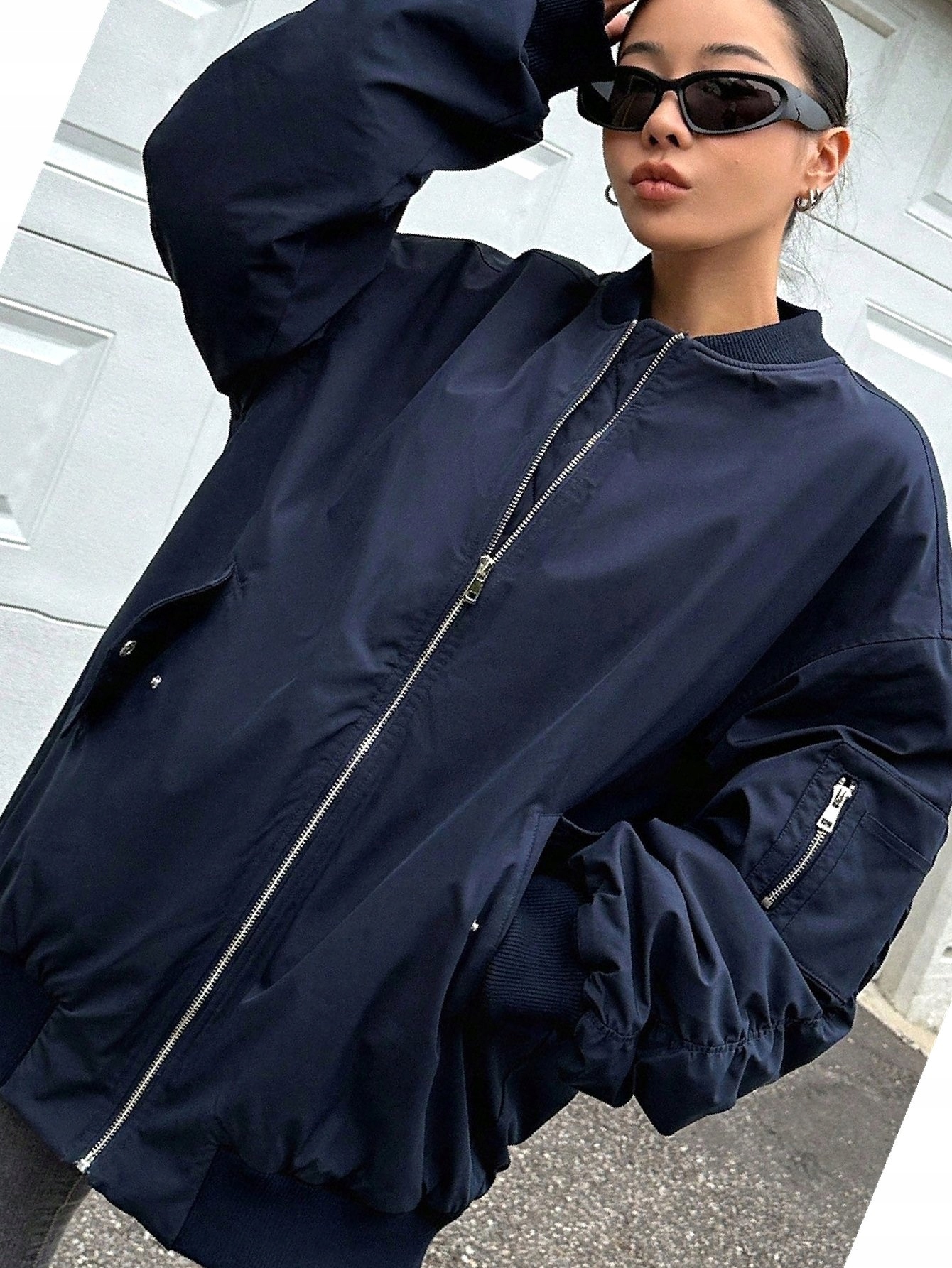 Dámská bunda Oversized Denní Péřová Tmavě modrá S 36