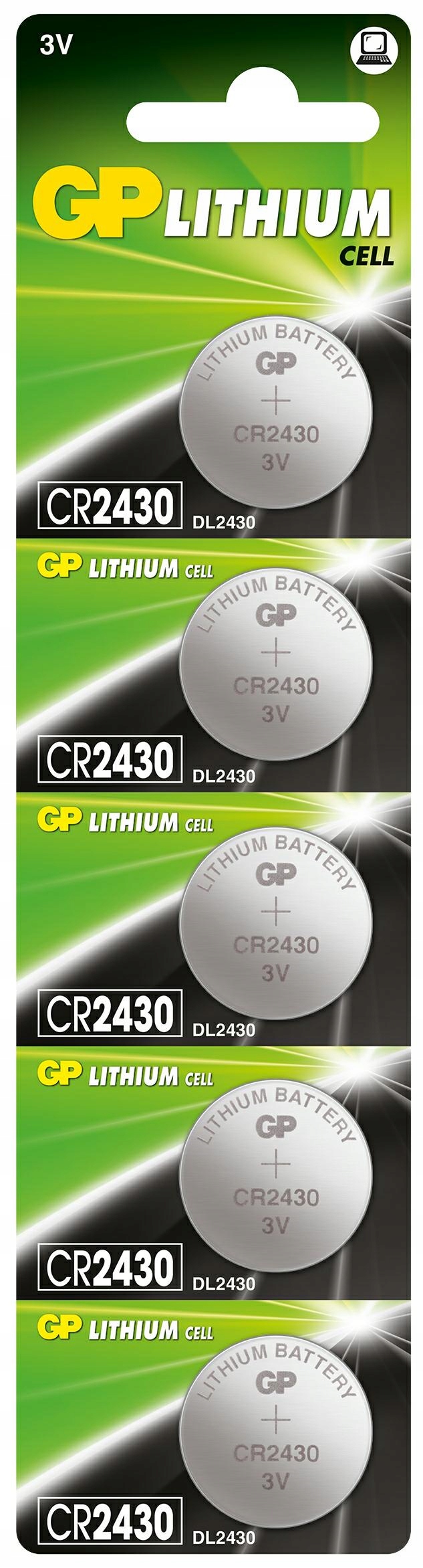 

5x Bateria litowa Gp CR2430 B5 3V LiMnO2 pastylka