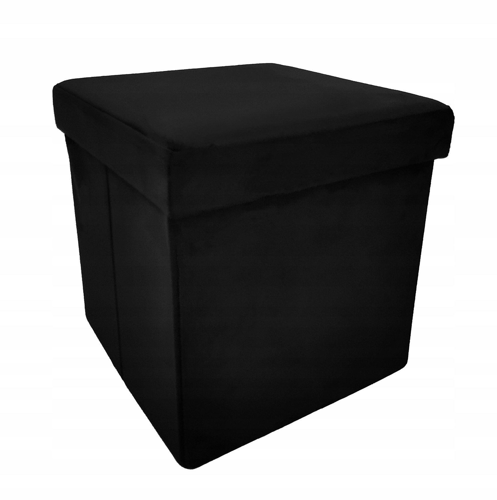 КВАДРАТНЫЙ ПУФ КОРОБКА ДЛЯ ХРАНЕНИЯ МЯГКАЯ ЭЛЕГАНТНАЯ ИДЕАЛЬНАЯ ЧЕРНАЯ