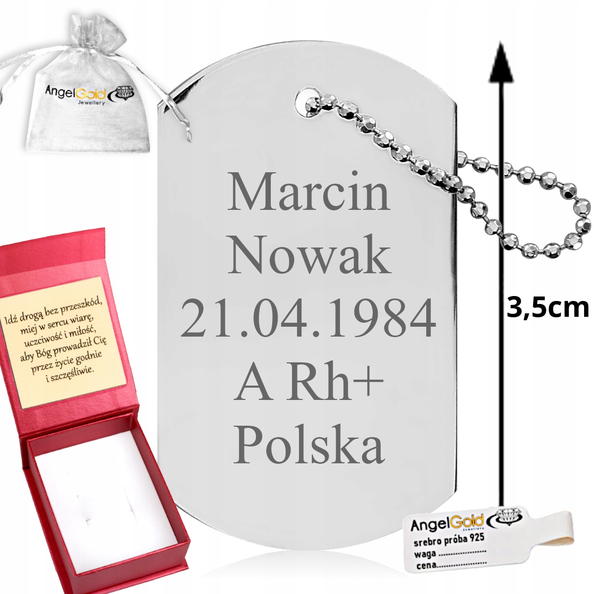 Stříbrný Vojenská Známka Pro Přítele 925