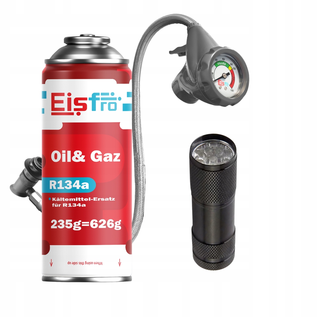 Gaz R134A Chladicí médium pro Klimatizaci 2v1 Vypouštěcí kabel svítilna
