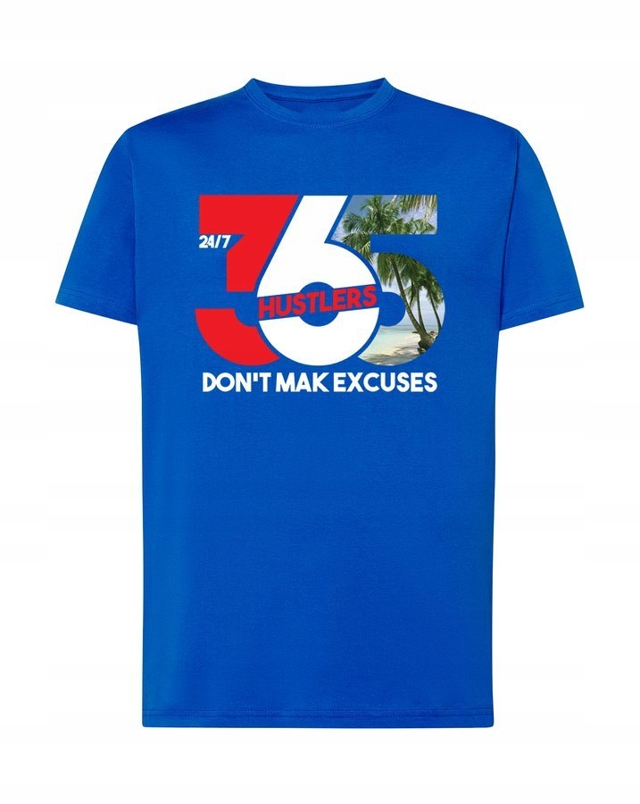 

Koszulka męska Don't Make Excuses, niebieska 5XL