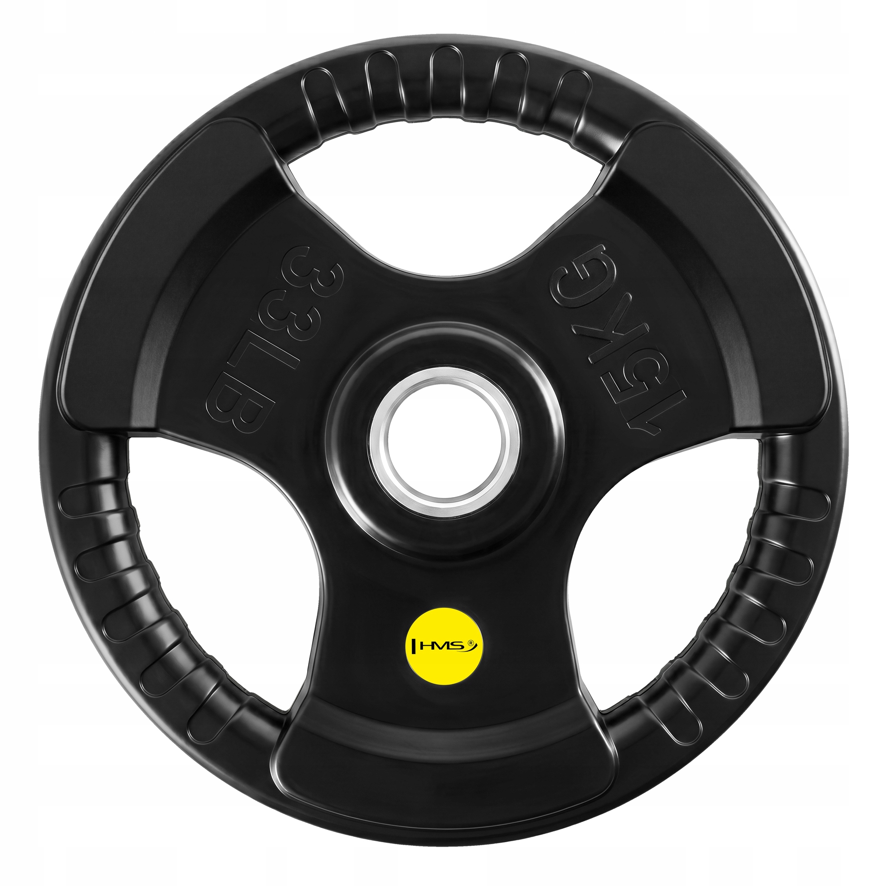 Talerz żeliwny olimpijski ogumowany 15 kg Hms TOK15 Pro 51mm Tri-grip