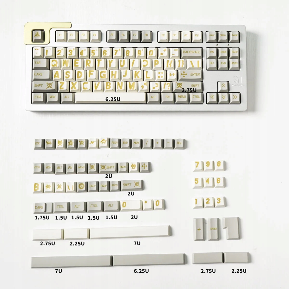 Klawisze do Klawiatury Mechanicznej Pbt Profile Cherry 140szt Big Letter Rg