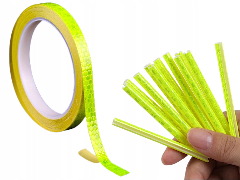 ZESTAW RURKI ODBLASKOWE TAŚMA ODBLASKI NA SZPRYCHY ROWEROWE NA ROWER ŻÓŁTE