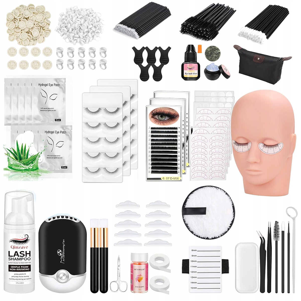 Zestaw do przedłużania rzęs dla stylistek rzęsy preparaty akcesoria xxl