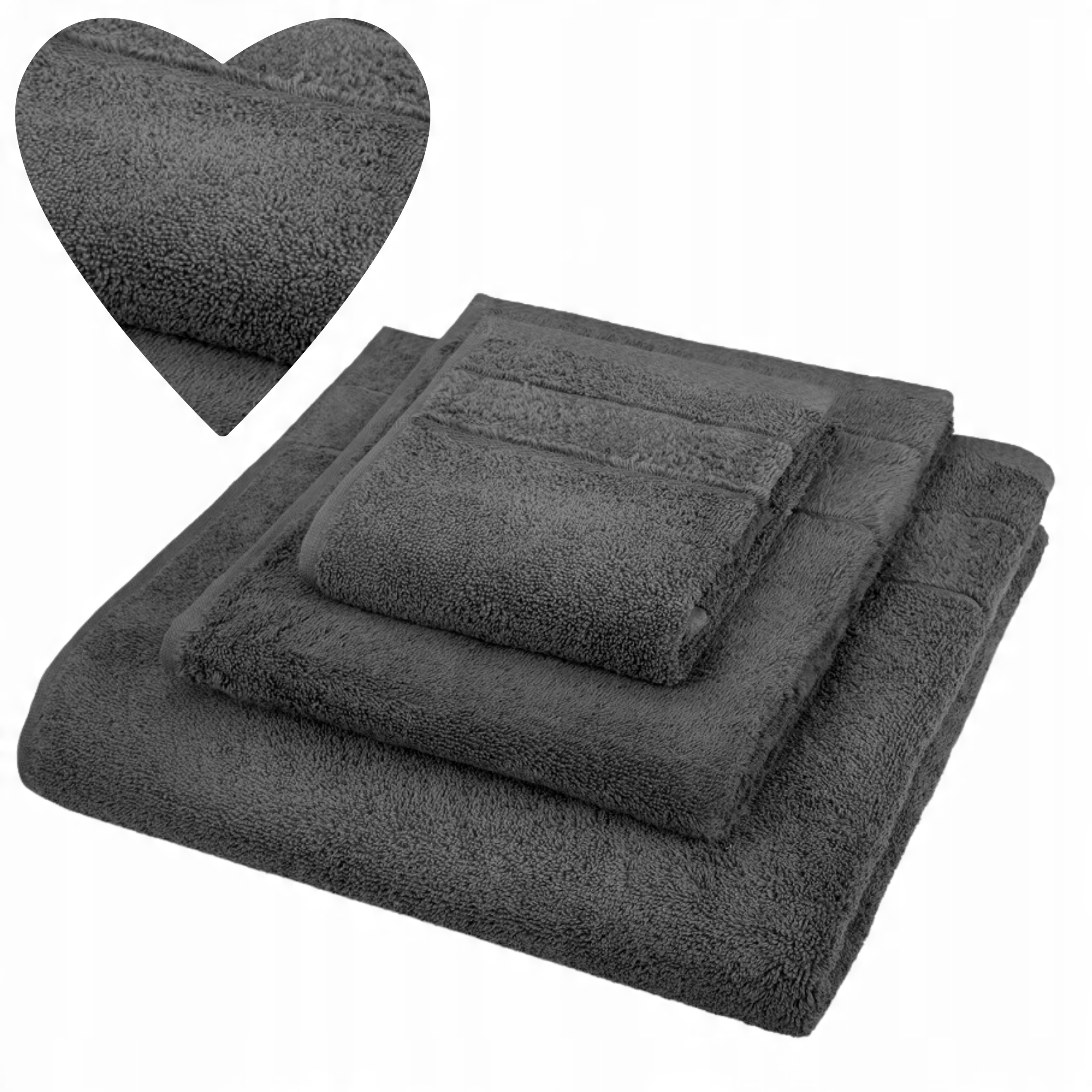 

Gruby ręcznik frotte ciemny szary velvet 70x140 cm