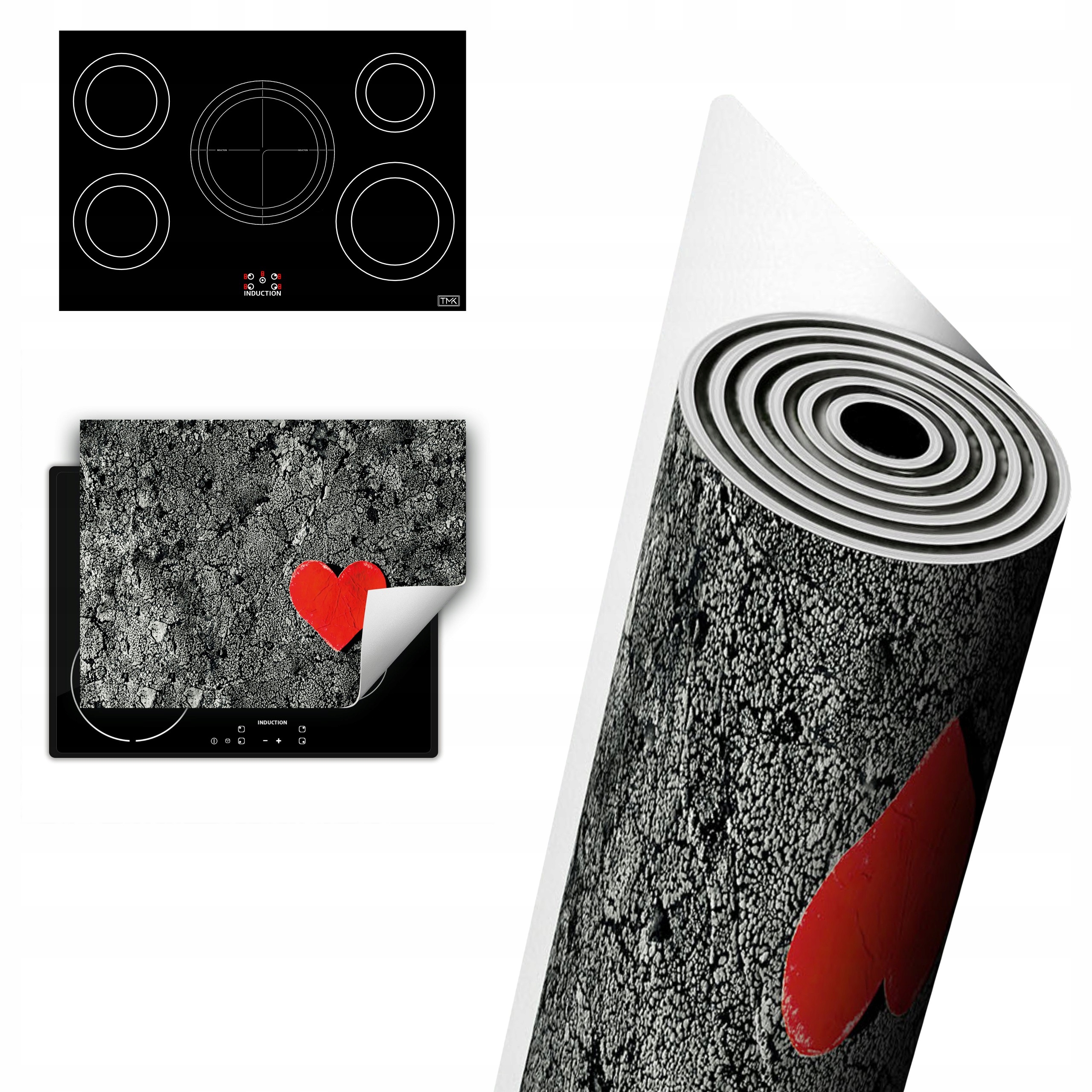 Vinylová Ochrana Na Indukci Pracovní Deska 80x52 červená srdce