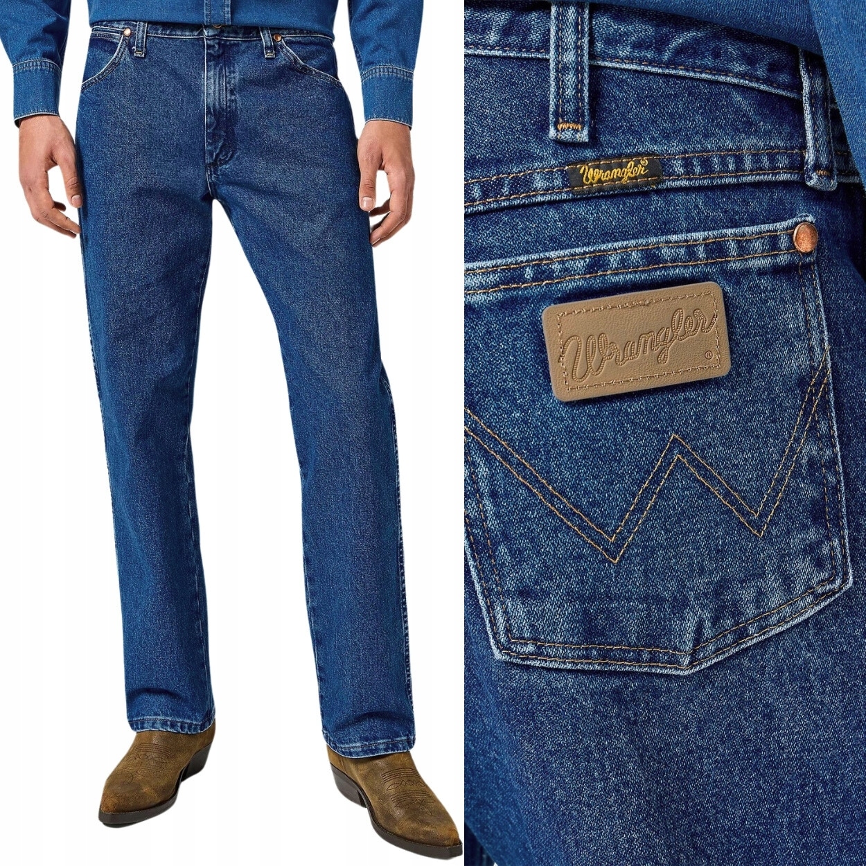 Wrangler 13MWZ Stone Cowboy Cut klasyczne proste spodnie jeansowe W29 L32