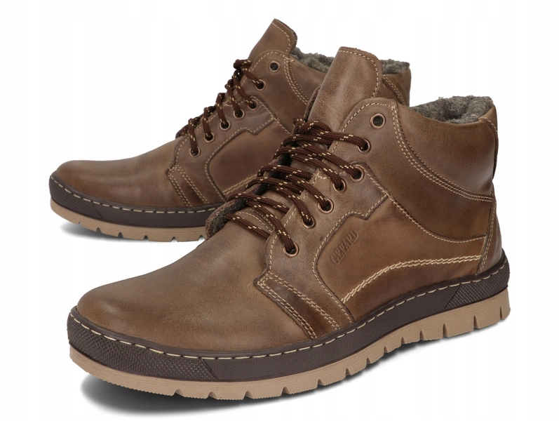 TRZEWIKI ZIMOWE BUTY POLSKIE SKÓRA 171 BRĄZOWY 46