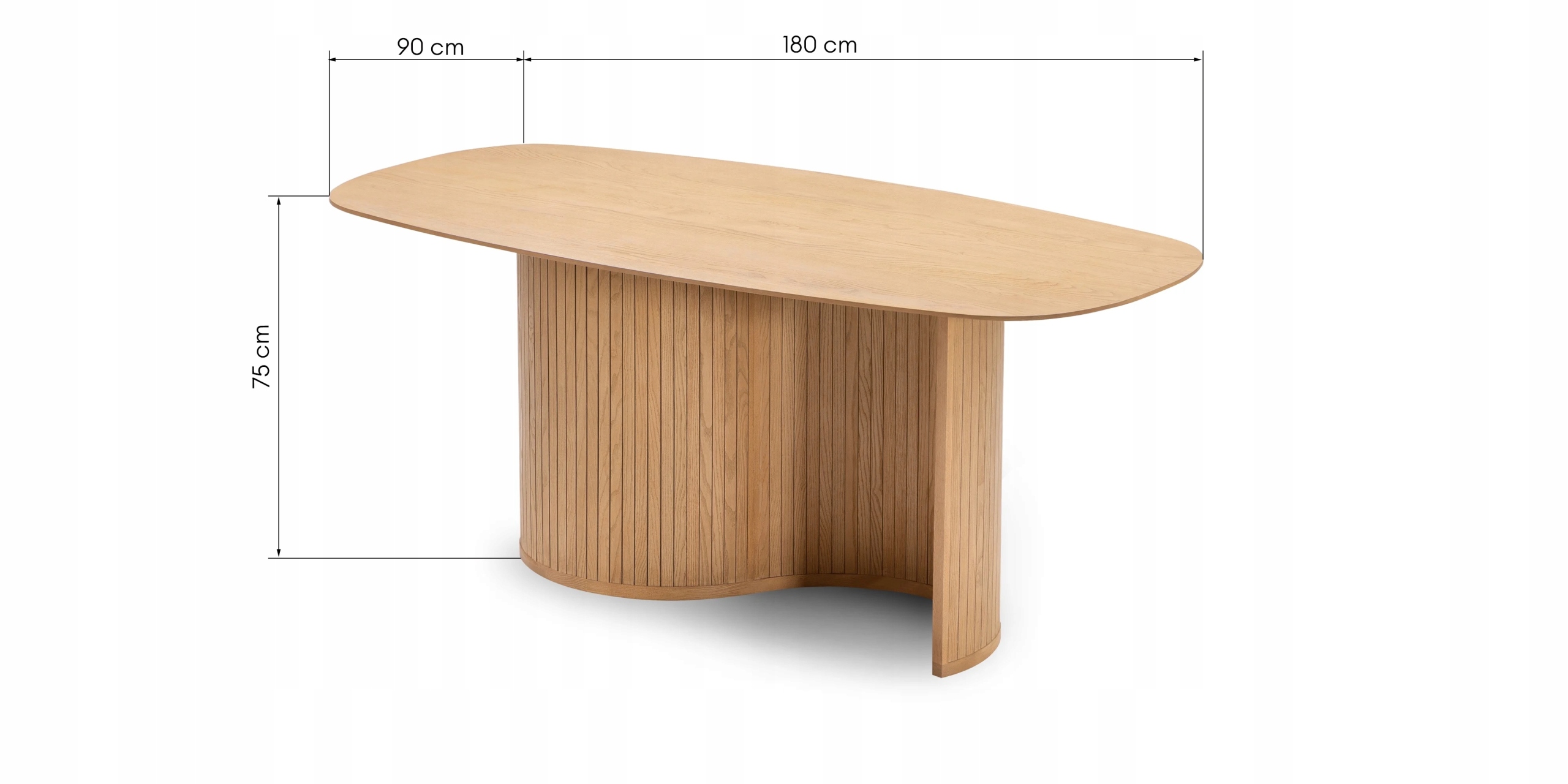 STÓŁ do jadalni LAMELE jesion Szerokość mebla 180 cm