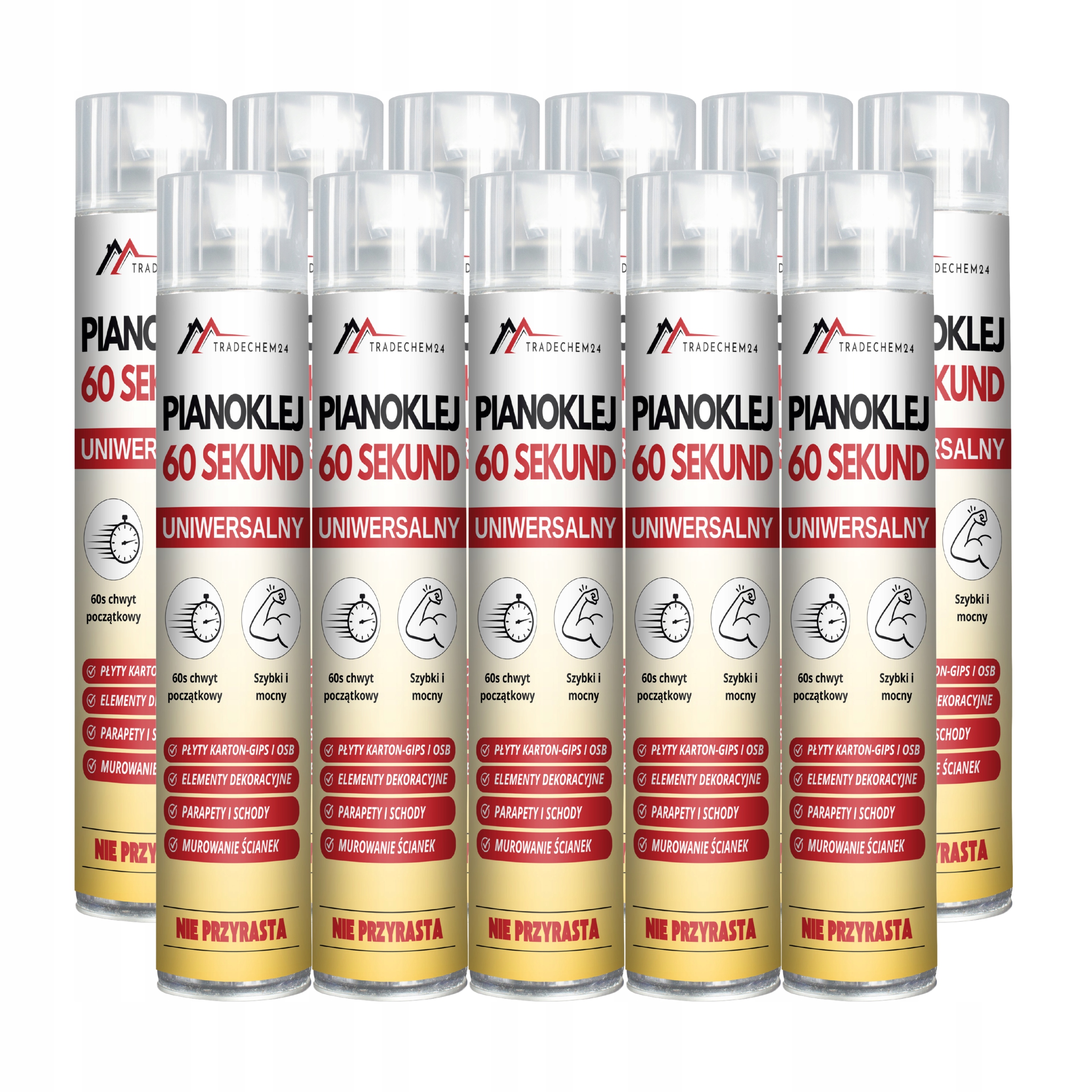 11 X Lepidlo 60 Sekund Polyuretanové Lepidlo Univerzální 750 ML Pěna