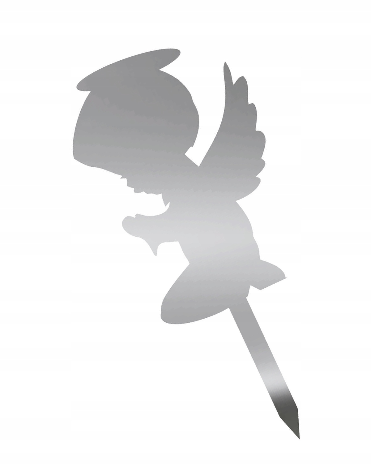 Topper ANIOŁEK dekoracja na tort- srebrny