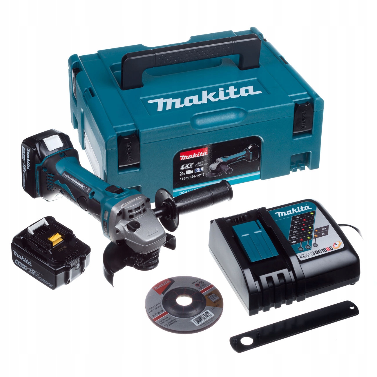 

Makita DGA452RTJ Aku Szlifierka Kątowa 18V 2x5,0ah