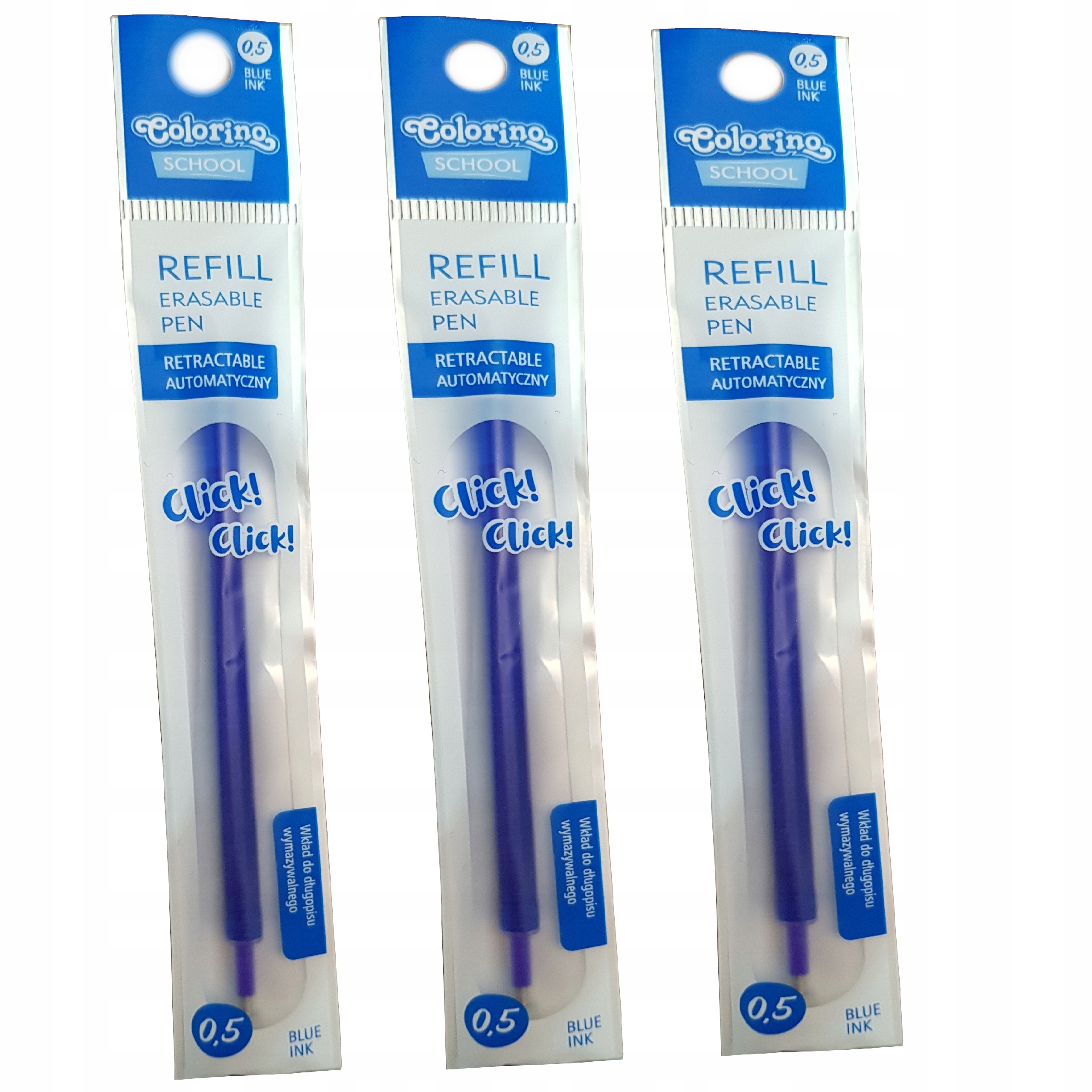 WKŁAD DŁUGOPIS WYMAZYWALNY COLORINO CLICK 3 SZT.