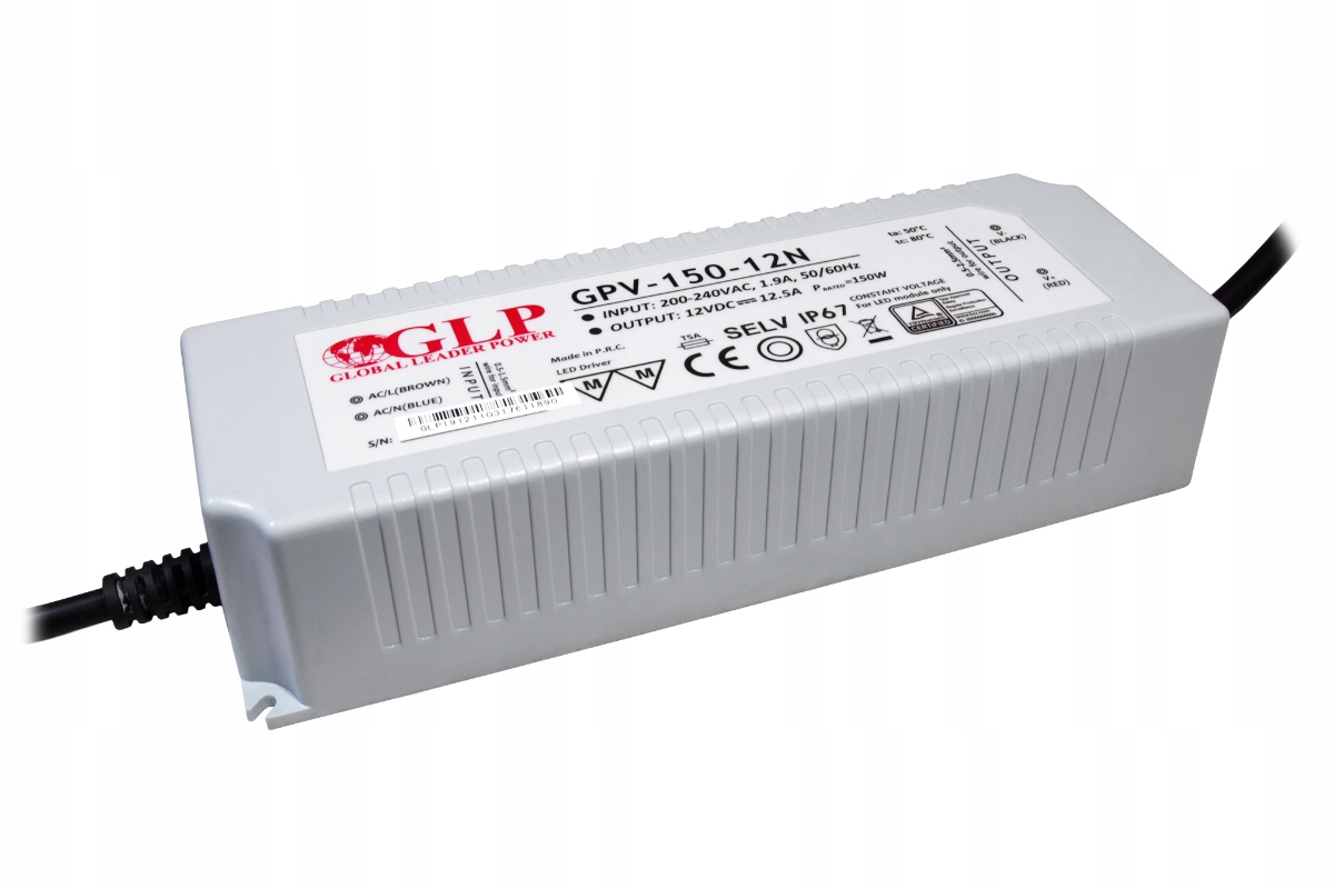 

Zasilacz do taśm Led Gpv 12V 150W wodoodporny IP67
