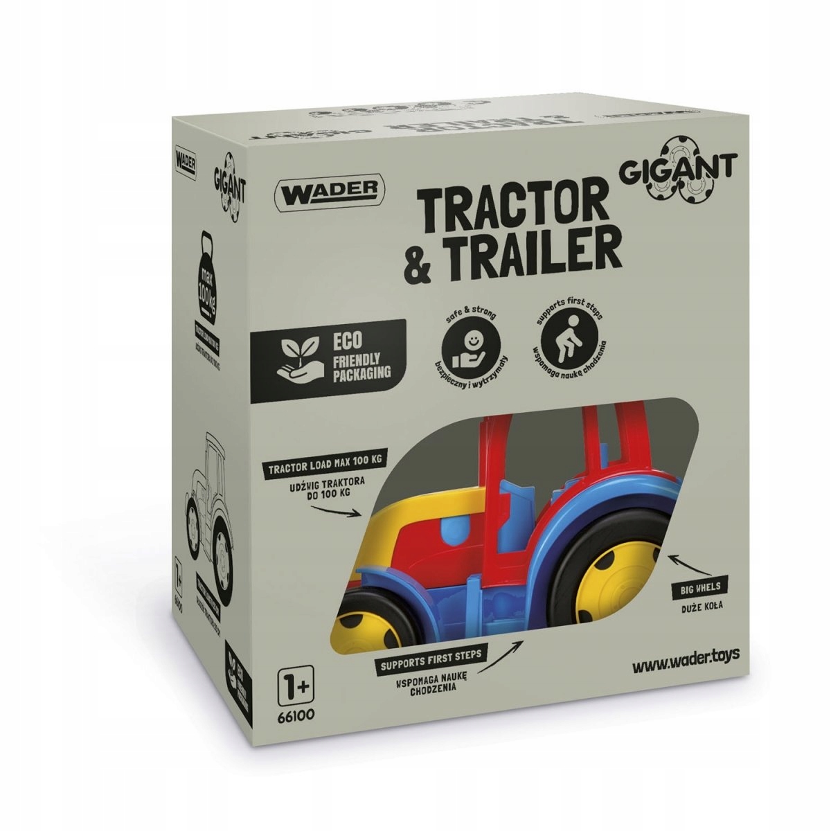 Wader 66100 Traktor Gigant z Przyczepą Materiał plastik