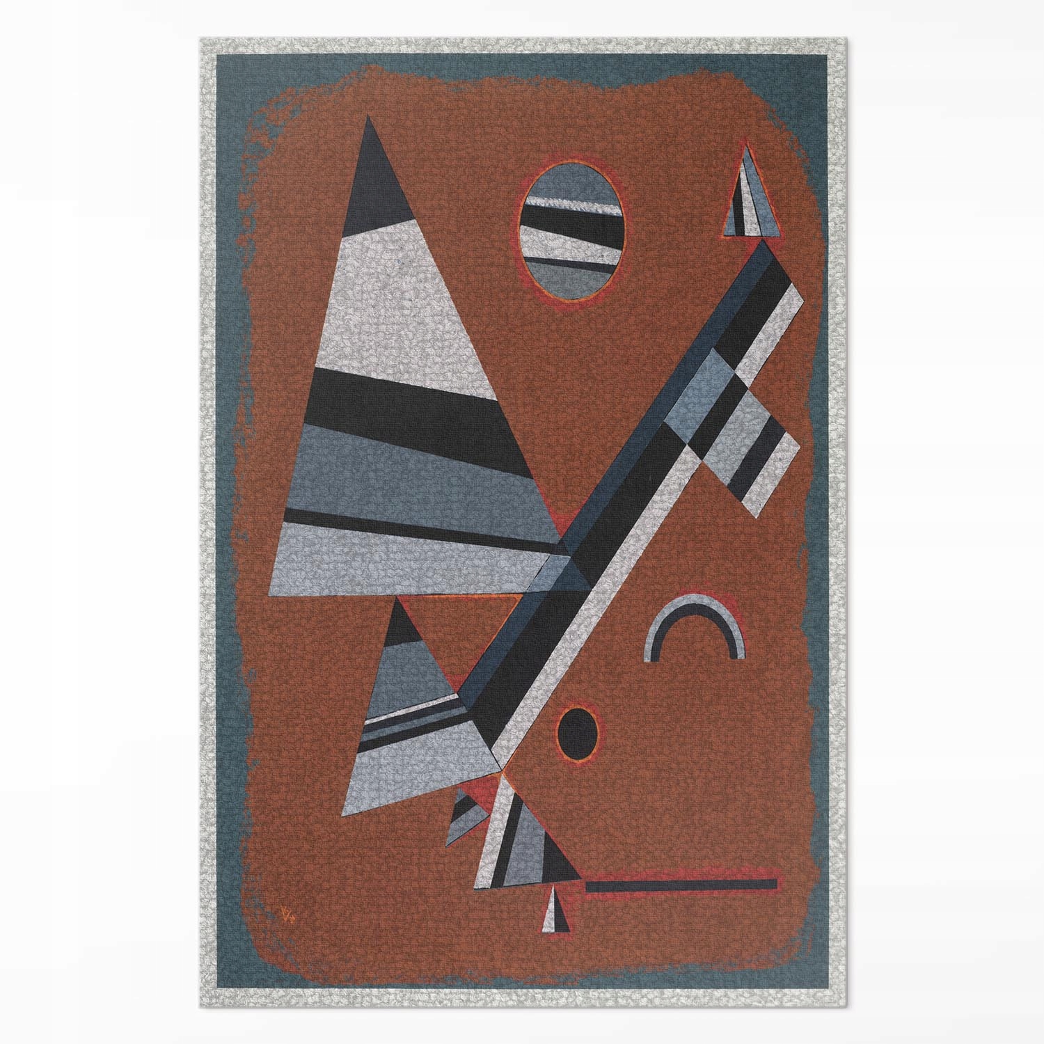 Vinylový Běhoun Loft do kanceláře Gris Wassila Kandinského Velký 140 x 210 cm