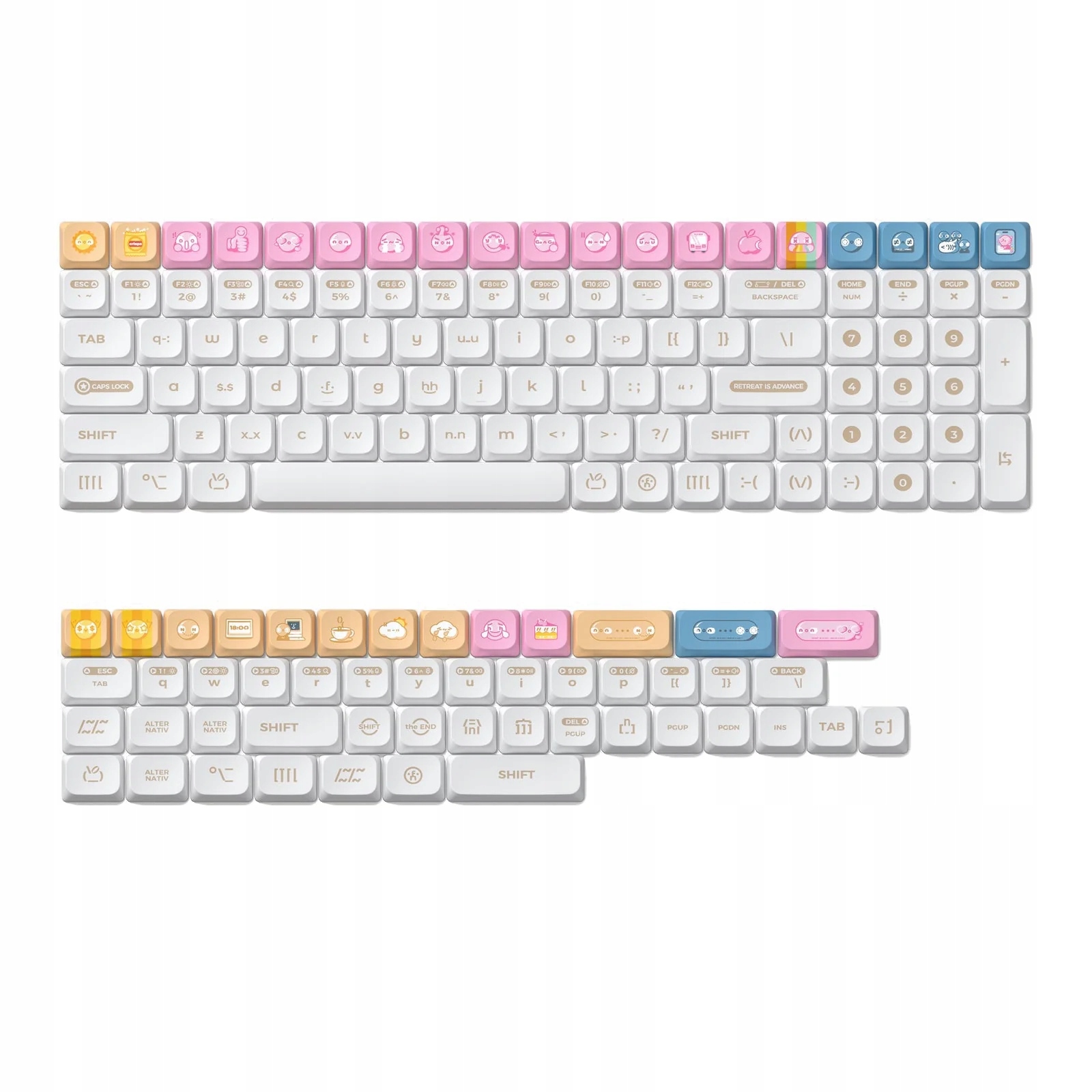 Nuphy Keycaps Numoji nSA Profile Dye-sub Pbt Nízkoprofilové pro Air