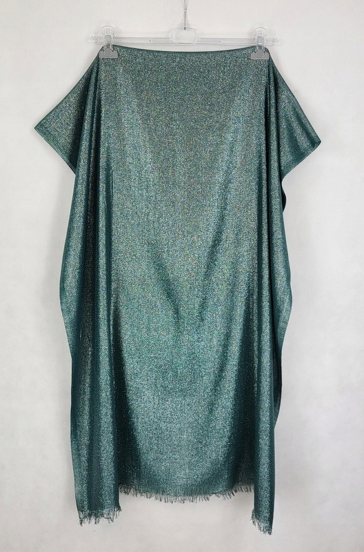 575 Elegancki SZAL na sukienkę BUT. ZIELEŃ srebrny Długość 180 cm